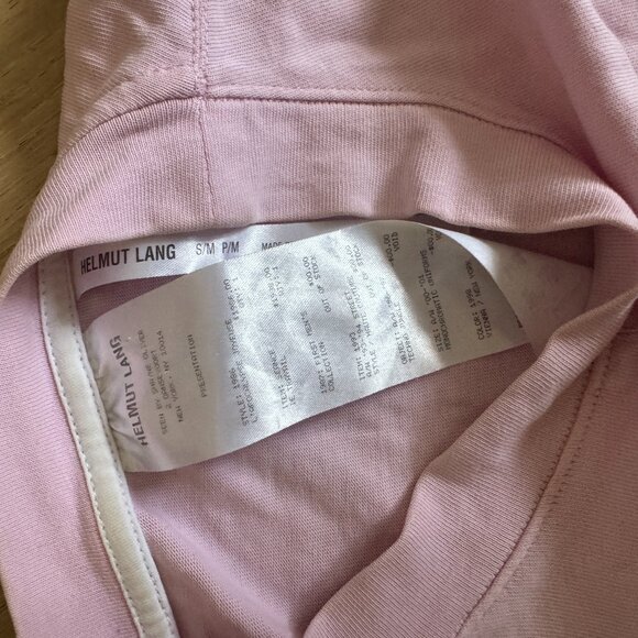 Helmut Lang 100% Cotton Pink T-Shirt - Picture 7 of 8